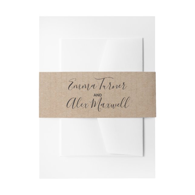 Bandeau De Faire-part Script papier | Faire-part de mariage Belly Band (Devant example)
