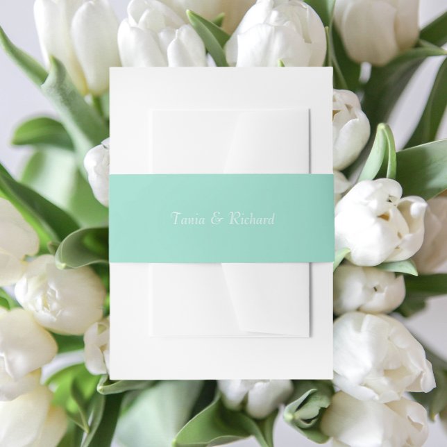 Bandeau De Faire-part Seafoam Simple Stylisé Nom Mariage (In Situ Wedding)
