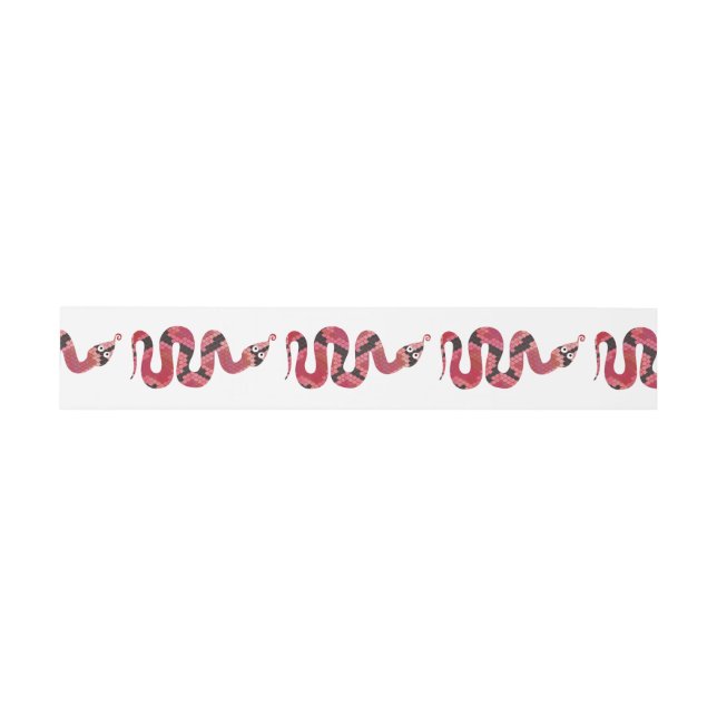 Bandeau De Faire-part Serpent noir et rouge Silhouette (Plat)
