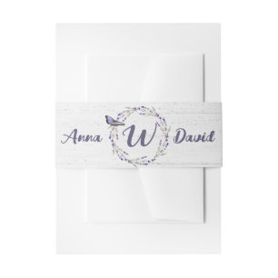 Bandeau De Faire-part Serre De Lavande mariage Sur Bois Blanchi