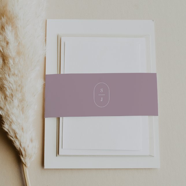 Bandeau De Faire-part SHYLAH Mauve Lilac Simple moderne Mariage violet (SHYLAH Mauve Lilac Simple Modern Purple Wedding Invitation Belly Band)