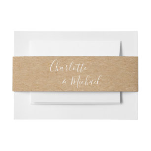 Bandeau De Faire-part Signature Script Kraft Rustique