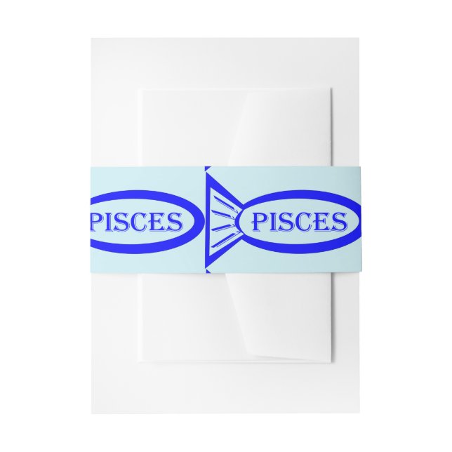 Bandeau De Faire-part SIGNE DE PISCES POISSON Invitation Bande de ventre (Devant example)