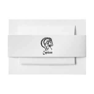 Bandeau De Faire-part Signe du zodiaque Capricorne et symbole en argent