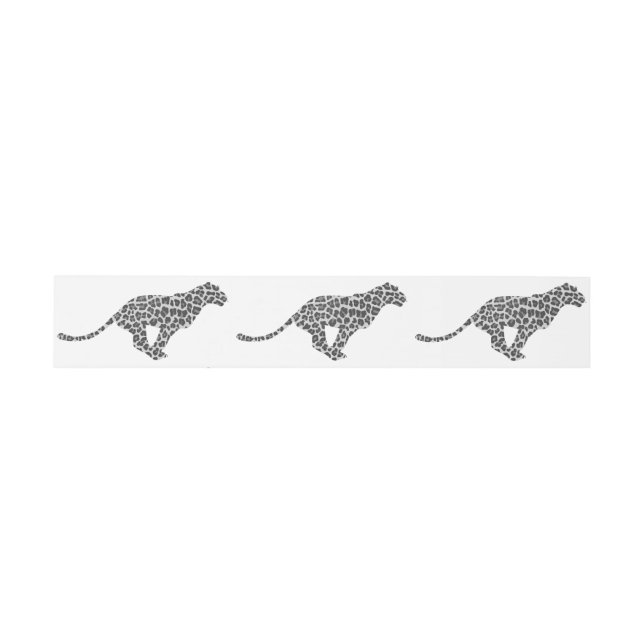 Bandeau De Faire-part Silhouette gris léopard et gris clair (Plat)