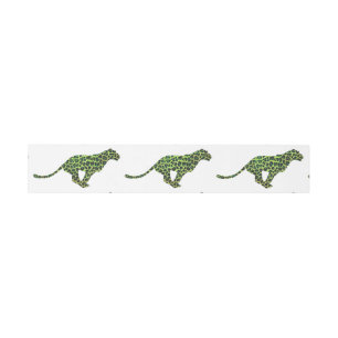 Bandeau De Faire-part Silhouette Leopard noir et vert