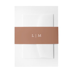 Bandeau De Faire-part Simple alliance élégante en terre cuite monogramme