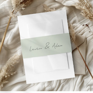 Bandeau De Faire-part Simple Alliance Vert Sauge Faire-Part De Mariage V