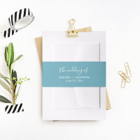 Simple Beach Wedding Invitation Belly Band