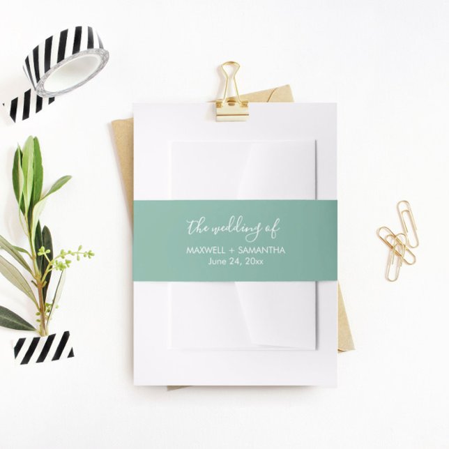 Bandeau De Faire-part Simple Beach Wedding Invitation Belly Band (Créateur téléchargé)