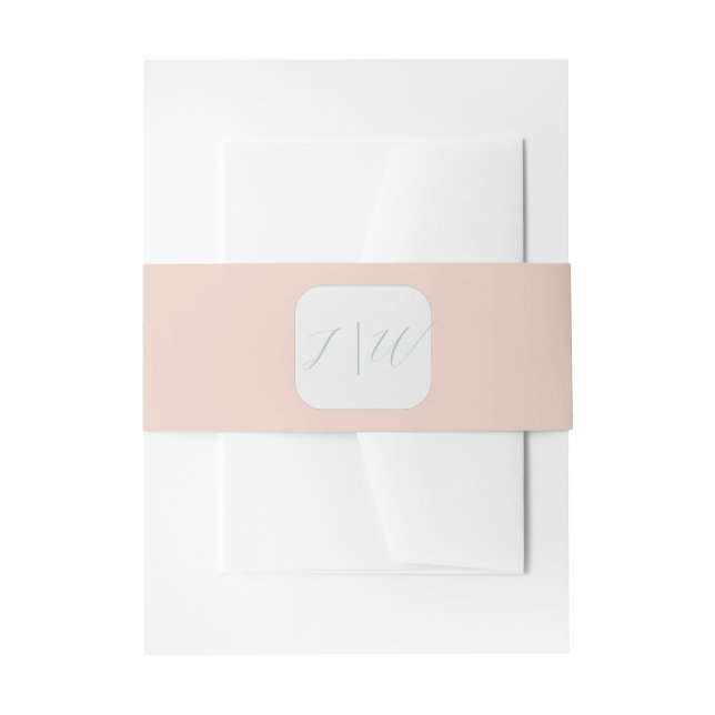 Bandeau De Faire-part Simple Blush | Sage Modern 2 Mariage (Devant example)