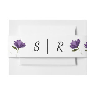 Bandeau De Faire-part Simple botanique moderne floral blanc violet