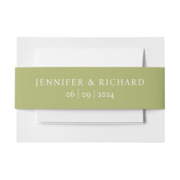 Bandeau De Faire-part Simple Chic Sage Nom Et Mariage Date