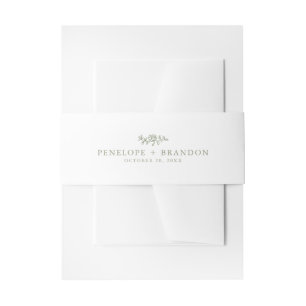 Bandeau De Faire-part Simple Delicate Floral Timeless Sage Mariage vert