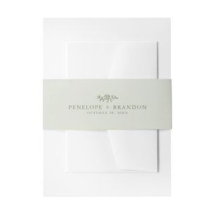 Bandeau De Faire-part Simple Delicate Floral Timeless Sage Mariage vert