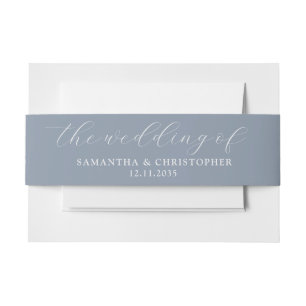 Bandeau De Faire-part Simple Dusty Blue Mariage de l'invitation