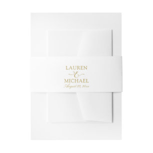 Bandeau De Faire-part Simple Elegance Faire-part de mariage Belly Band-G
