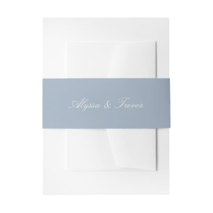 Bandeau De Faire-part Simple Élégant Écriture Bleu Poussiéreux Mariage