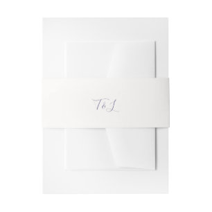 Bandeau De Faire-part Simple Élégant Ivoire   Initiales Mariage Lavande