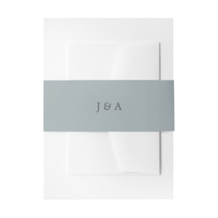 Bandeau De Faire-part Simple Élégant Monogramme Dusty Blue