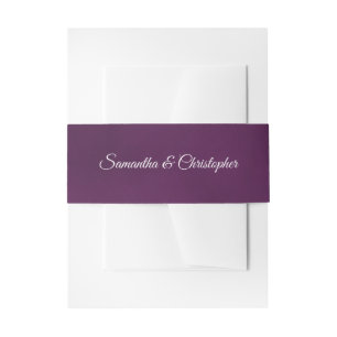 Bandeau De Faire-part Simple Elegant Plum violet ou Mariage d'aubergine