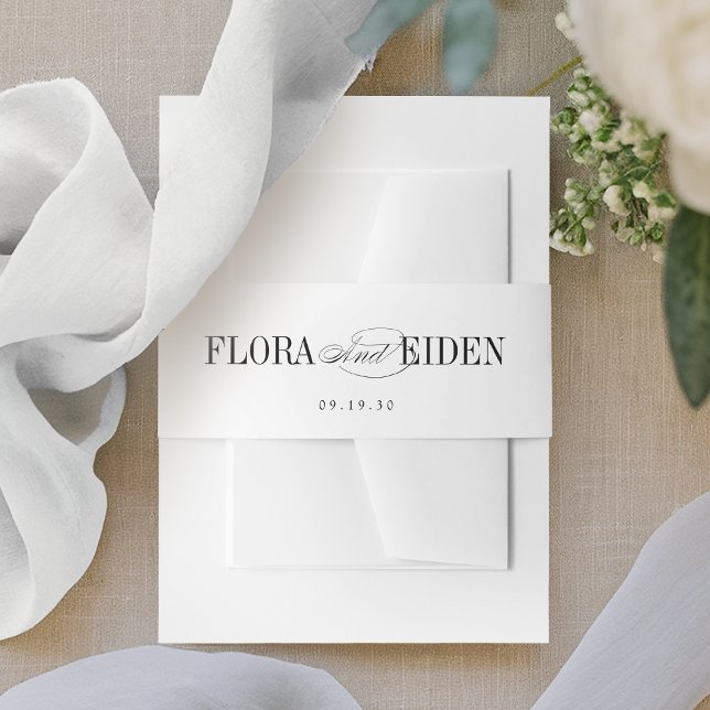 Bandeau De Faire-part Simple Elegant Timeless Typography Wedding (Simple Elegant Timeless Typography Wedding Invitation Belly Band)
