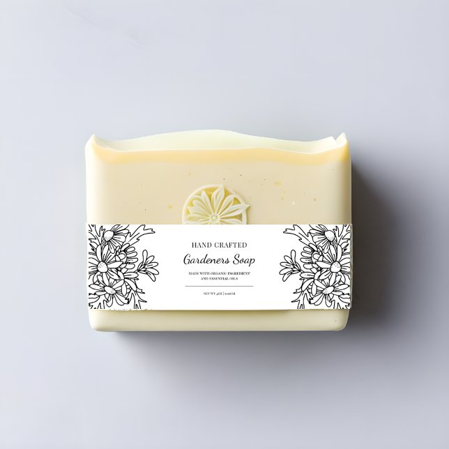 Bandeau De Faire-part Simple Étiquette à savon noir et blanc (Créateur téléchargé)