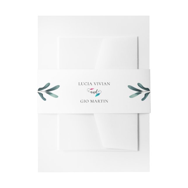 Bandeau De Faire-part Simple Feuilles d'Eucalyptus vertes (Devant example)
