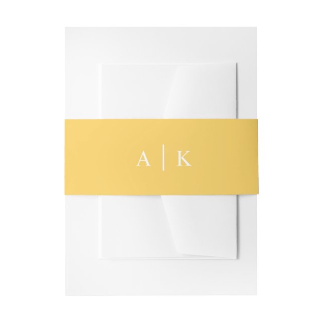 Bandeau De Faire-part Simple invitation monogramme jaune clair (Devant example)