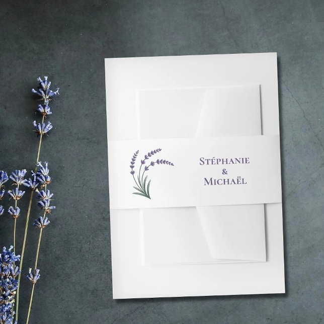 Bandeau De Faire-part Simple Lavender Wedding Invitation Belly Band (Simple Lavender Wedding Invitation Belly Band)