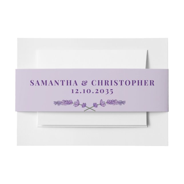 Bandeau De Faire-part Simple Mariage Aquarelle Lila Pourpre (Devant Example)