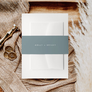 Bandeau De Faire-part Simple Mariage bleu Dusty