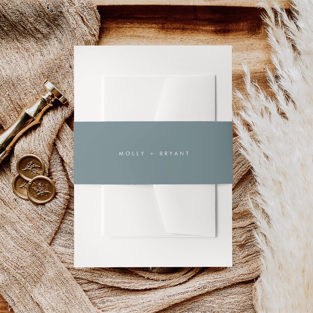 Bandeau De Faire-part Simple Mariage bleu Dusty (Créateur téléchargé)