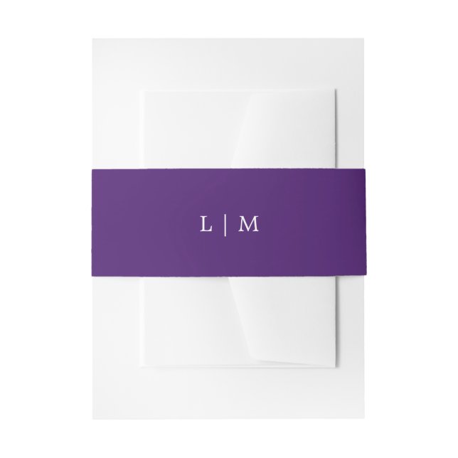 Bandeau De Faire-part Simple Mariage Élégant Monogramme Violet (Devant example)