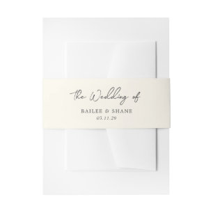 Bandeau De Faire-part Simple mariage moderne à la crème