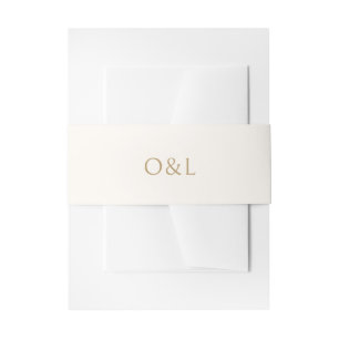 Bandeau De Faire-part Simple Mariage Moderne Ivoire et Or