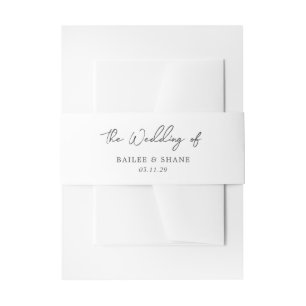 Bandeau De Faire-part Simple Mariage Moderne Noir et Blanc
