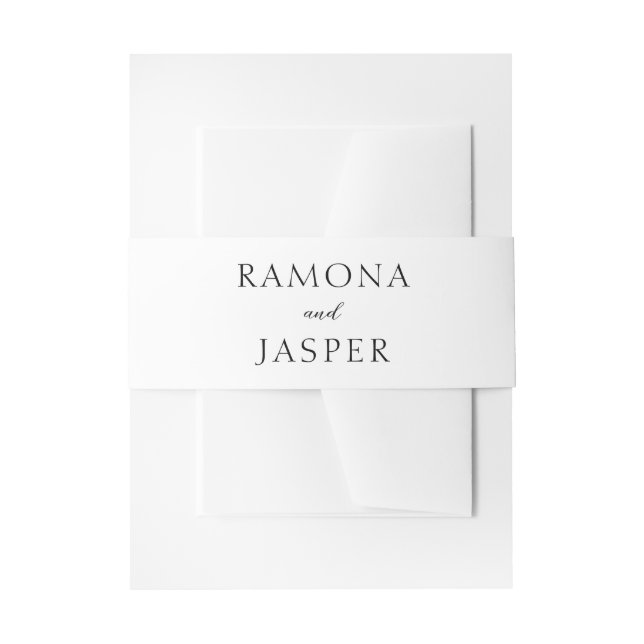 Bandeau De Faire-part Simple Mariage Moderne Noir et Blanc (Devant example)