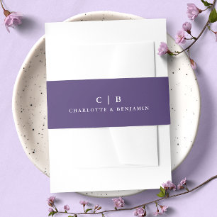 Bandeau De Faire-part Simple Mariage Monogramme Fleur de Glycine Violett