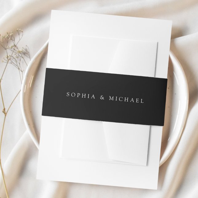 Bandeau De Faire-part Simple Mariage Noir (Créateur téléchargé)