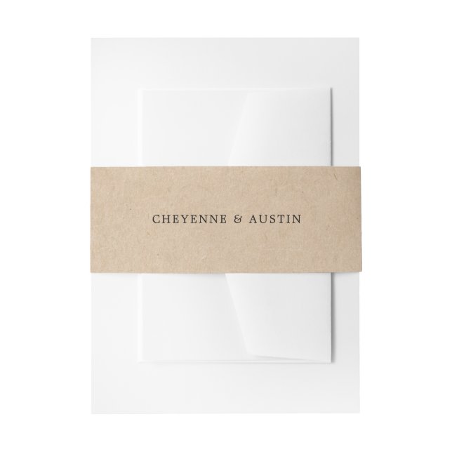 Bandeau De Faire-part Simple Mariage Rustique Brun (Devant example)