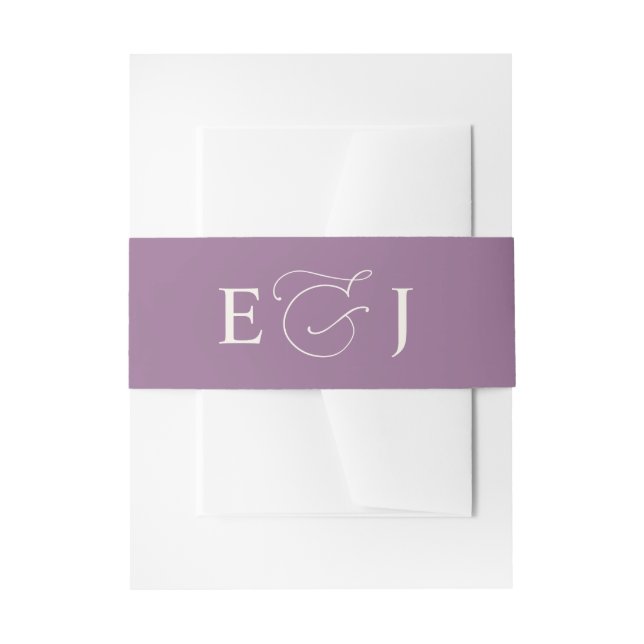 Bandeau De Faire-part Simple Mariage Uni Violet Uni (Devant example)