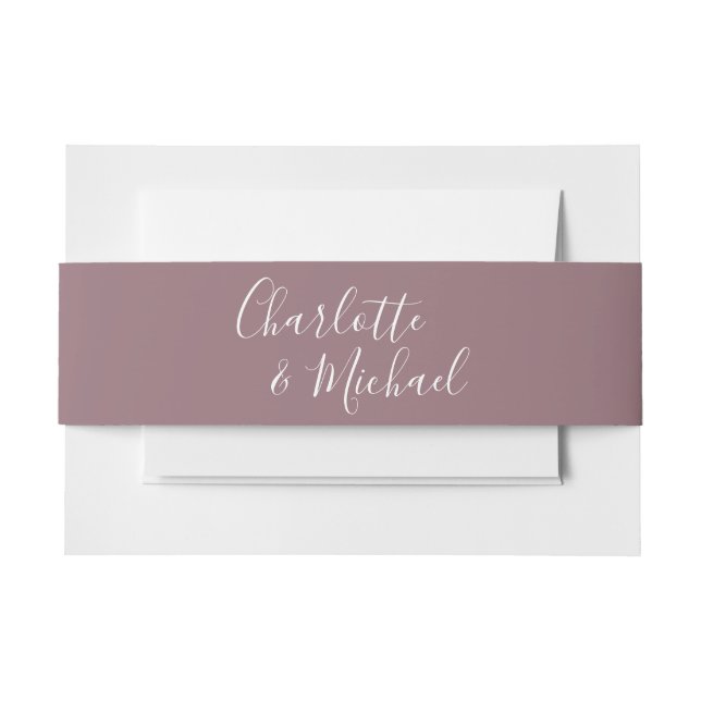 Bandeau De Faire-part Simple Mauve Signature Script (Devant Example)