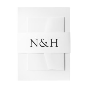 Bandeau De Faire-part Simple minima gras Monogramme moderne Mariage