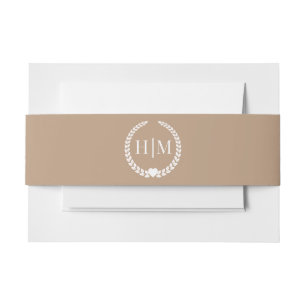 Bandeau De Faire-part Simple minimaliste Champagne Rustique Monogramme B