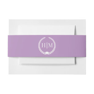 Bandeau De Faire-part Simple minimaliste Lavande violet Monogramme