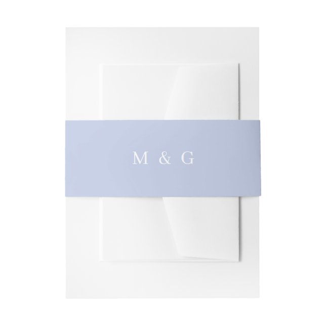 Bandeau De Faire-part Simple Monogramme Cornflower Bleu Mariage Invitati (Devant example)