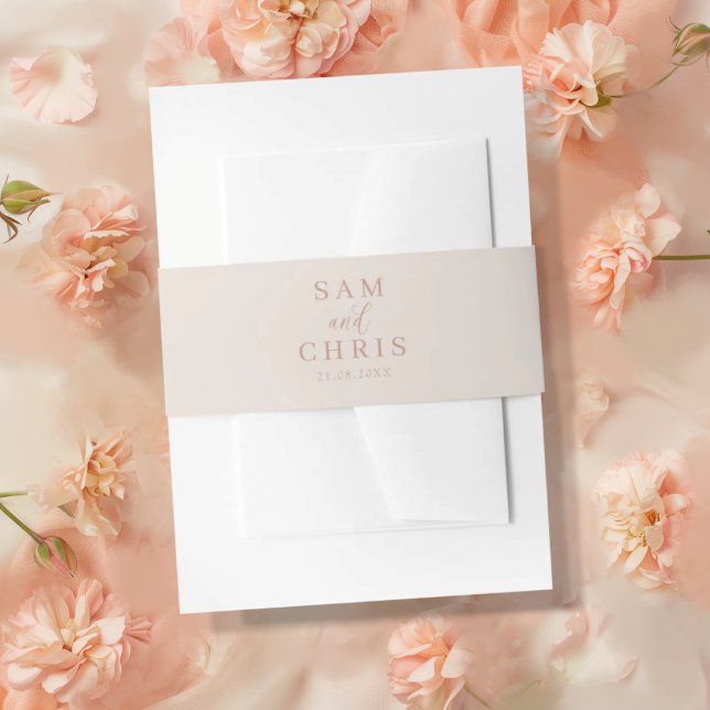 Bandeau De Faire-part Simple Monogramme de Mariage en Or Rose (Créateur téléchargé)