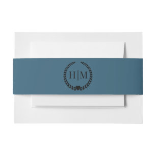 Bandeau De Faire-part Simple Monogramme Minimaliste Bleu Sarcelle Foncé