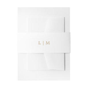 Bandeau De Faire-part Simple Monogramme Or Élégant Mariage Antique